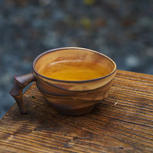 Vintage Bamboo Ceramic Coffee Mug